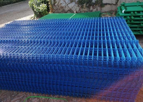 50x100mm het Vierkante Post Bespuiten van Mesh Fence Welded Blue Powder van de Staaldraad