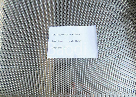 Chemische Industrie Geperforeerde Staalplaat 2000 X 1000 X 1.5mm met Rond Gat 8mm