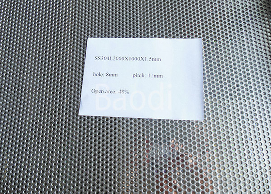 Chemische Industrie Geperforeerde Staalplaat 2000 X 1000 X 1.5mm met Rond Gat 8mm