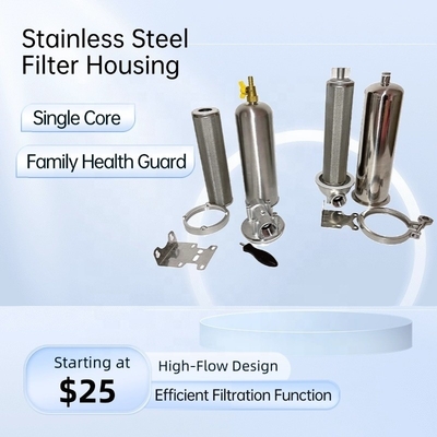 Gepolijste hoge stroom 20 inch roestvrij staal waterfilter behuizing voor 4,5 inch cartridges Capaciteit 2000ml