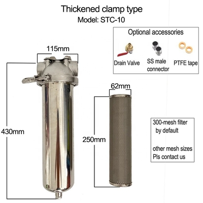 SS304 pijpleidingsfilterhuis 3/4" BSPT milieuvriendelijk voor veeleisende filtratievereisten