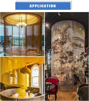 Stijlvol en elegant interieurontwerp met moderne architectonische metalen draadnetgordijnen van 27 kg/m2