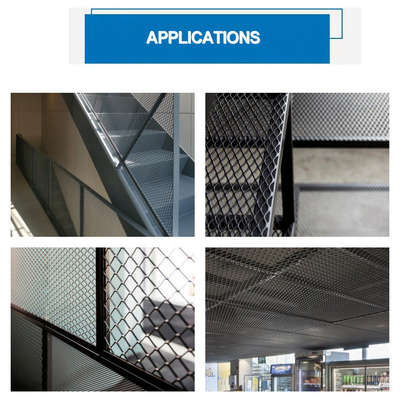 Ruimtevoet zwart geverfde aluminium uitgebreide metalen gaasroosters voor schone of geverfde oppervlakken in functionele ruimtes