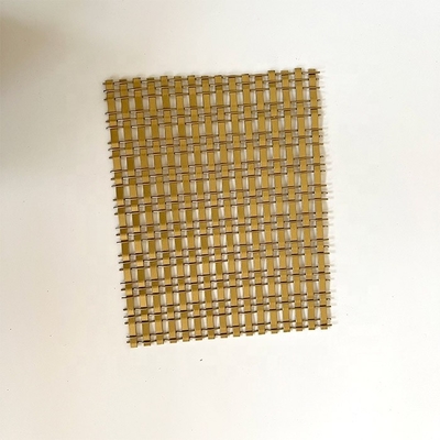 Architectonisch metalen gaas Bronzen kleur decoratief gaas voor meubels Inzet warp pitch 16mm