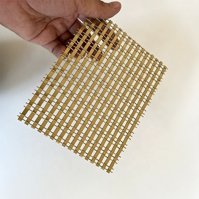 Architectonisch metalen gaas Bronzen kleur decoratief gaas voor meubels Inzet warp pitch 16mm