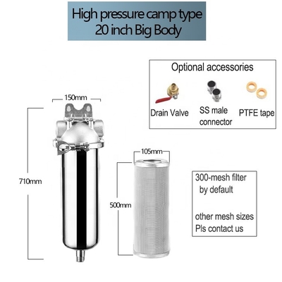 Ervaar de voordelen van een 20&quot; High Pressure Big Body Stainless Steel Water Purifier voor gezonder drinken thuis