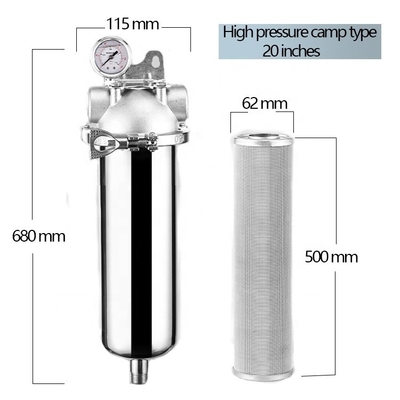20&quot; voorfilter ontworpen voor stedelijke huizen Private schimmel geavanceerde bescherming Compact corrosiebestendig roestvrij staal