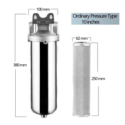 Stroommodulaire roestvrijstalen voorfilter 10&quot; Filterpatroonlengte voor SS304/SS316 en gewone druktype