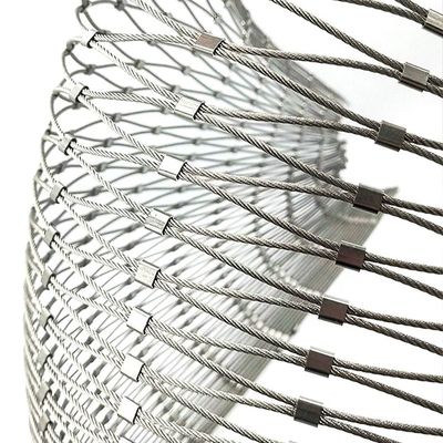 Balustrades Beschermende Mesh Ferrule stijl Flexibel roestvrij staal draad touw Dierensluiting Mesh